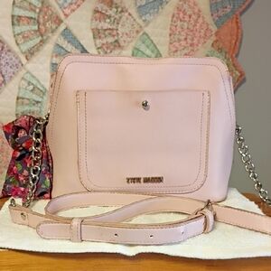 Steve Madden Light Pink Crossbody Bag with Floral Scarf